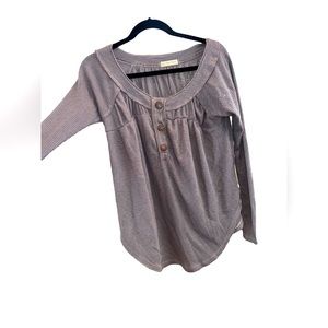 Free People Henley Grey Sweater